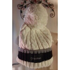 Calvin Klein Pom Pom Winter Hat Wool Blend Adult Size